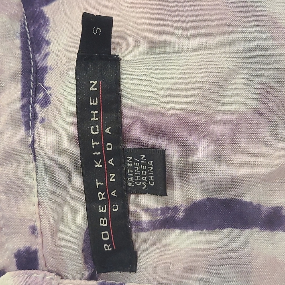 Robert Kitchen Blouse Cotton Silk Blend  Purple, Pink, white - Picture 9 of 9